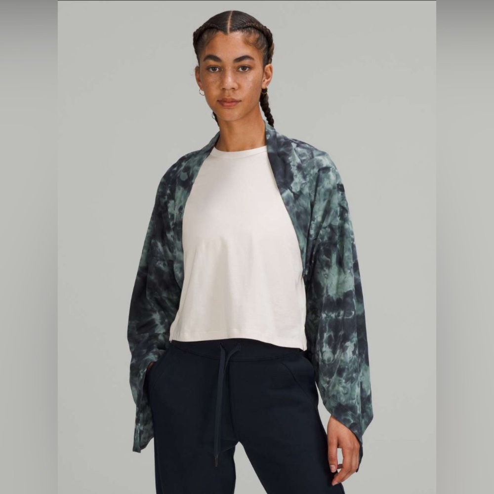 🧣NWT Lululemon Customizable Snap Scarf Diamond Dye Silver Blue Tidewater Teal 🧣